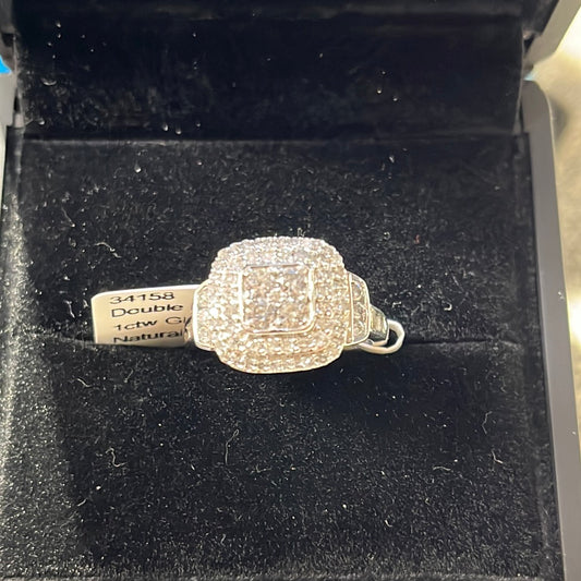 Double halo - 10KW - 1ctw GH/I2 #7 - Natural diamond - 34158