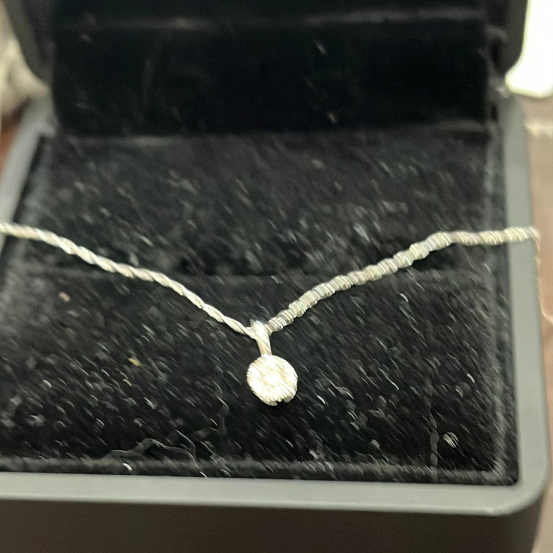 Halo pendant - 14KW - 0.11ctw 18" - Natural diamond - 34202