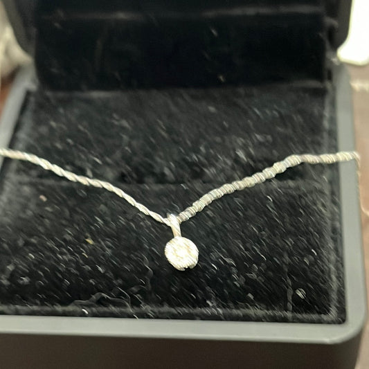 Halo pendant - 14KW - 0.11ctw 18" - Natural diamond - 34202