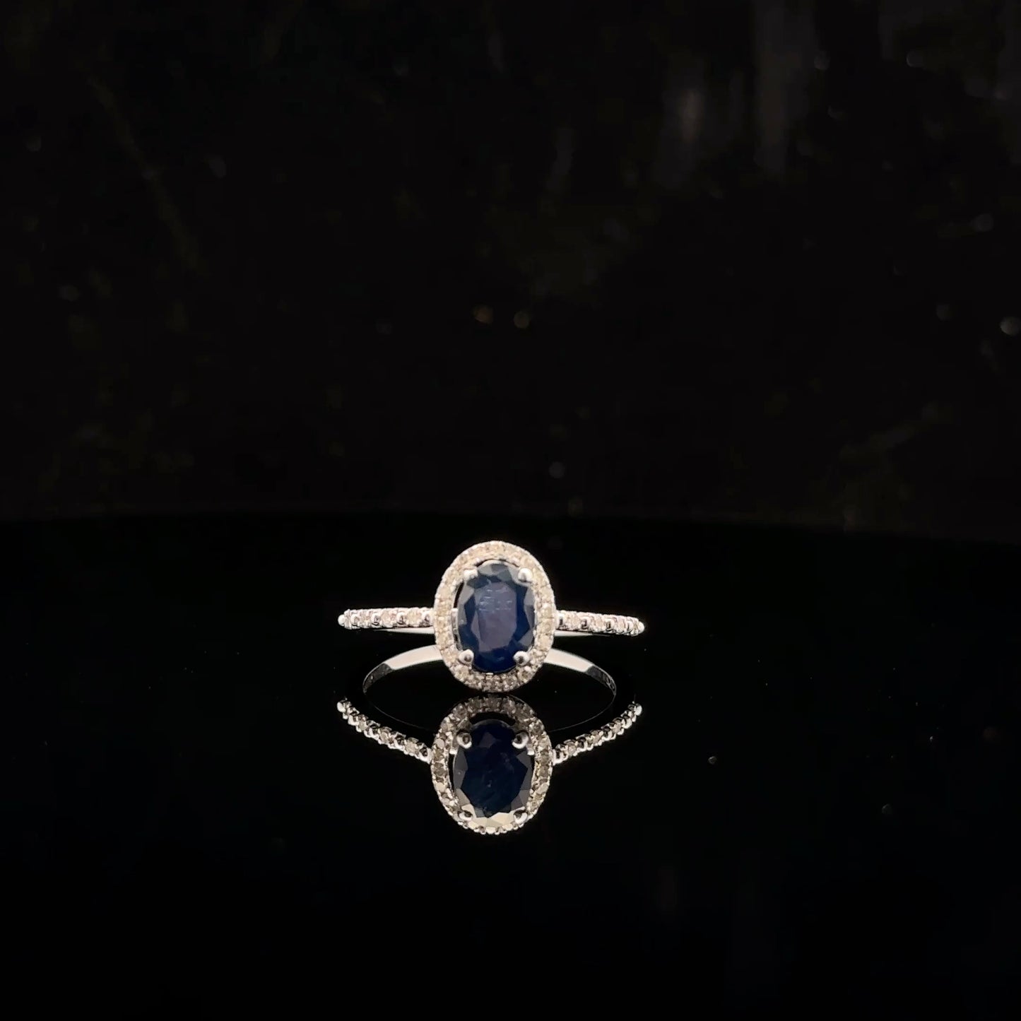 7x5 Sapphire oval - 10KW - 0.15ctw diamond #7 - Natural sapphire - 34445