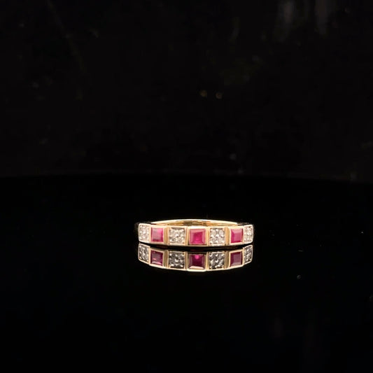 Burmese Ruby band 0.30ctw. 0.08ctw. #7 14KY - 55201