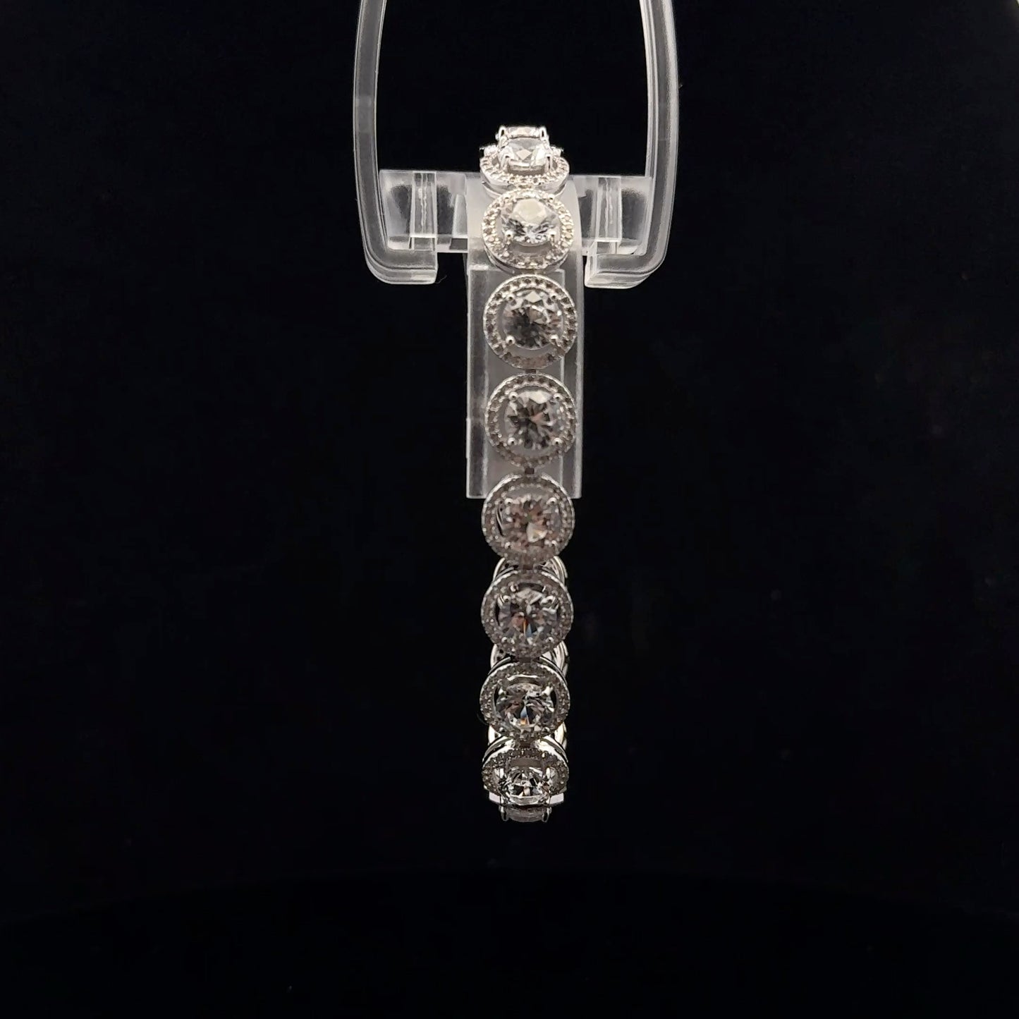 Halo Bracelet 35ctw. 19cm - S925 - Created Sapphire - 43477