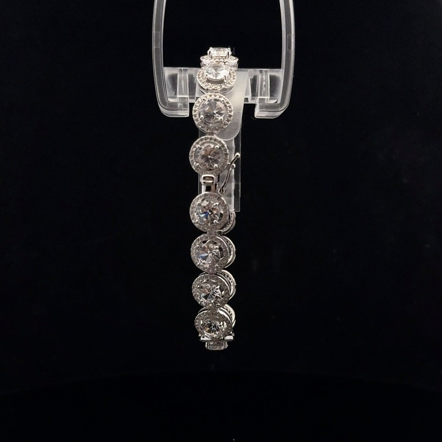 Halo Bracelet 35ctw. 19cm - S925 - Created Sapphire - 43477