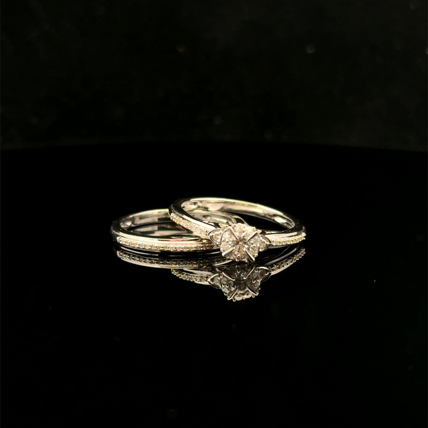 Bridal Set #7 0.35ctw. 0.12ct. G/SI1 - 10KW - Natural Diamond
