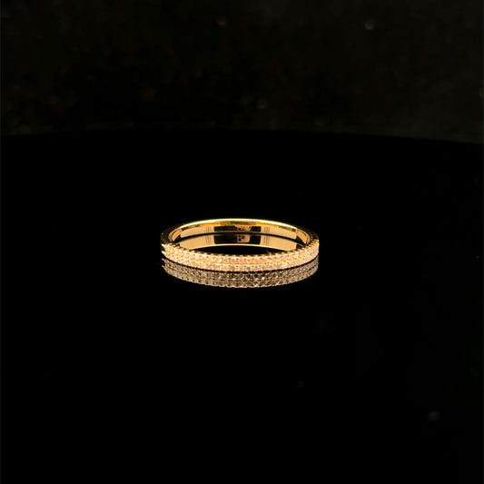 Two row Band #7 0.15ctw. H/I1 - 14KY - Natural Diamond