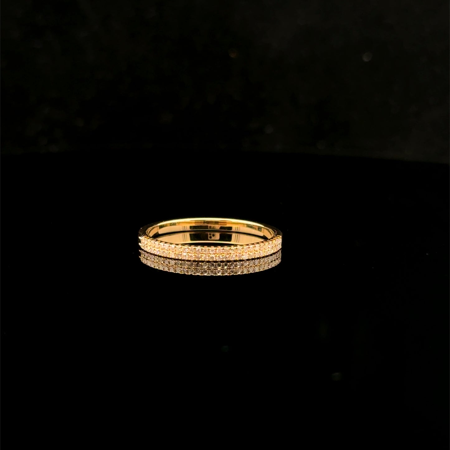 Two row Band #7 0.15ctw. H/I1 - 14KY - Natural Diamond