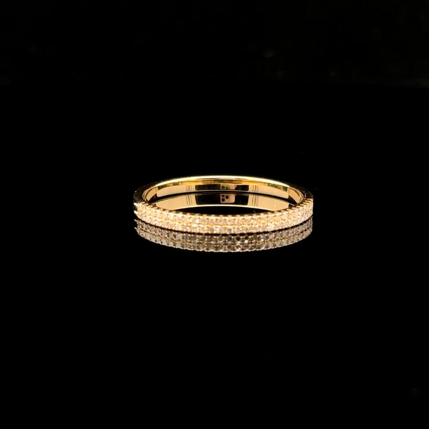 Two row Band #7 0.15ctw. H/I1 - 14KY - Natural Diamond