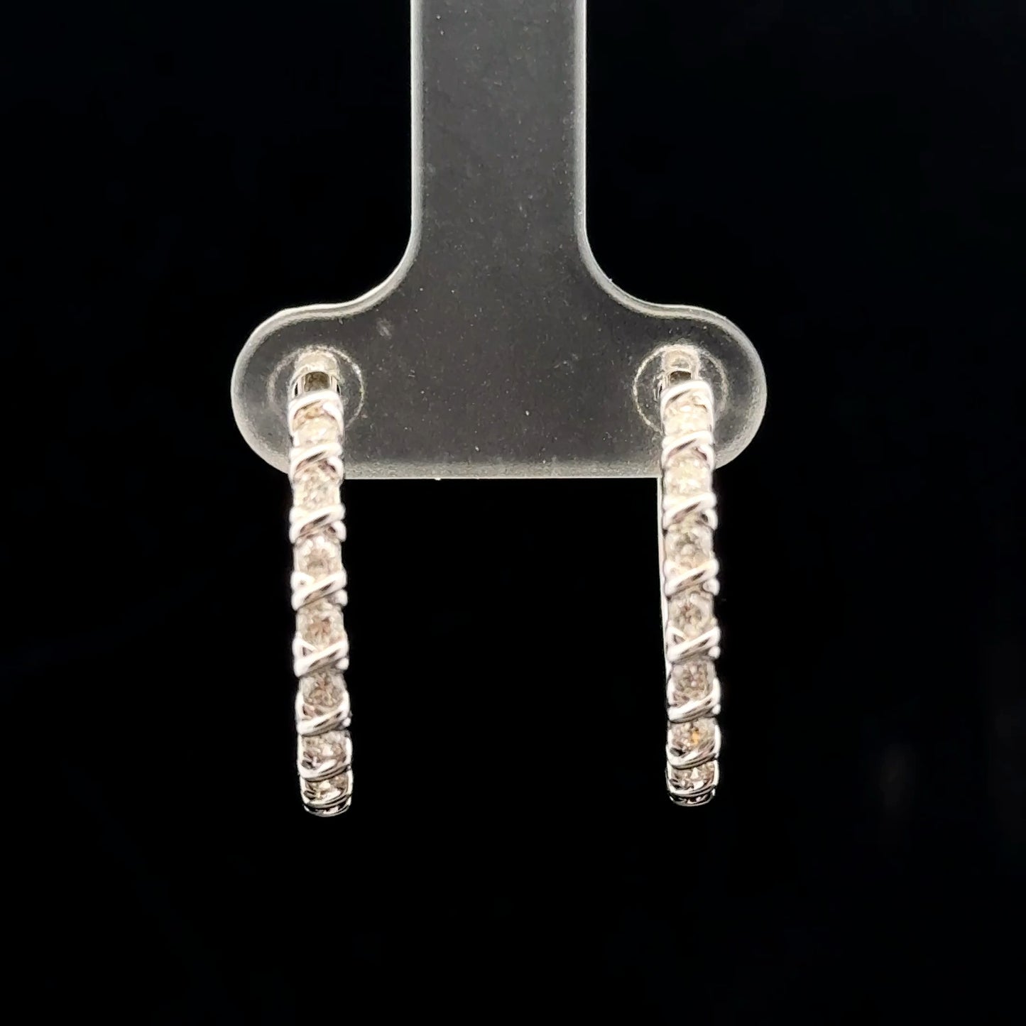 X hoops 0.50ctw. H/I - 14KW - Natural Diamond - 43497