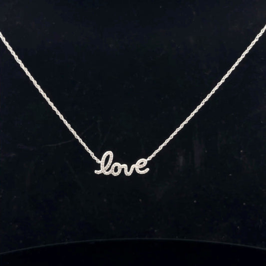 Love Necklace 0.18ctw. H/I1 43cm - 14KW - Natural Diamond - 51006