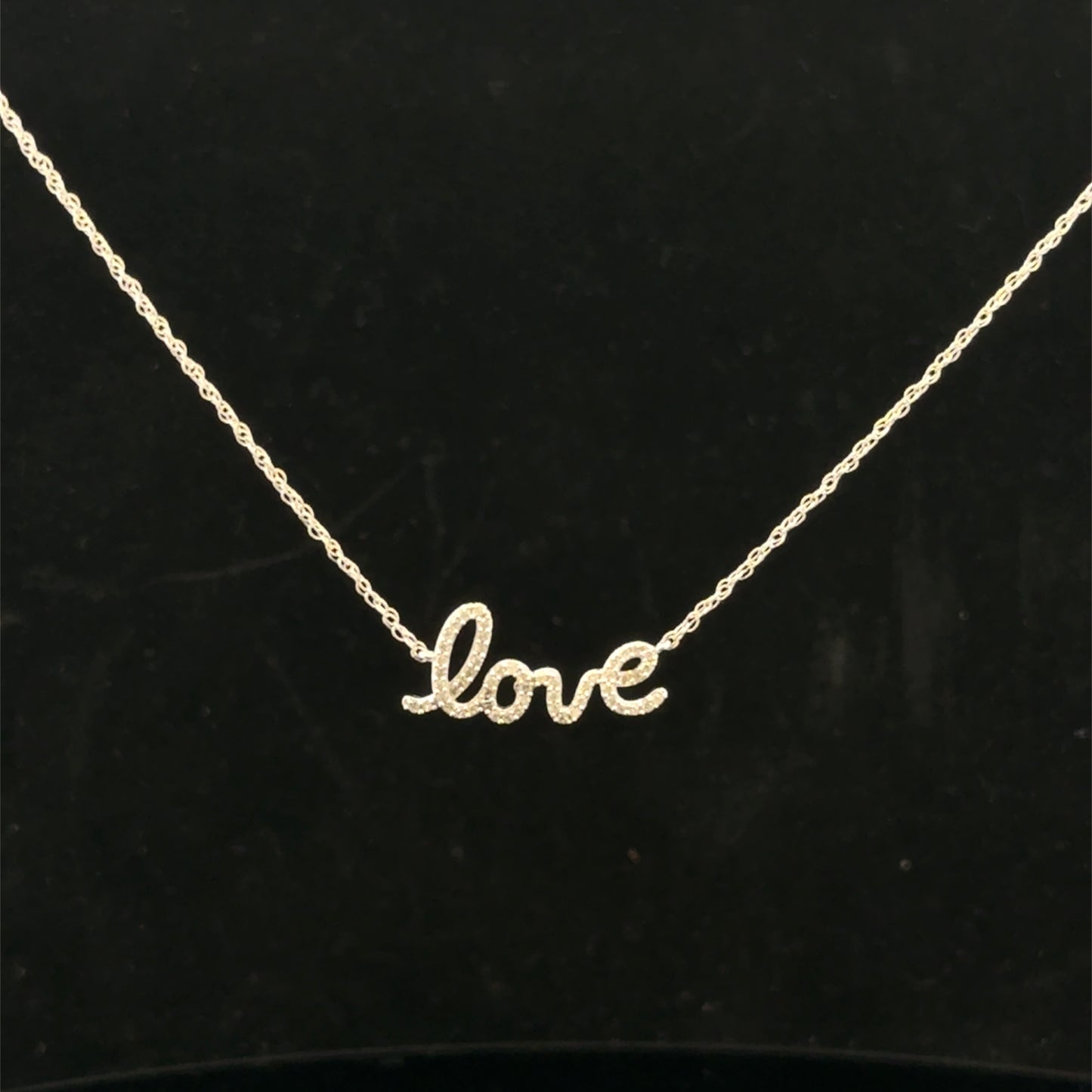Love Necklace 0.18ctw. H/I1 43cm - 14KW - Natural Diamond - 51006