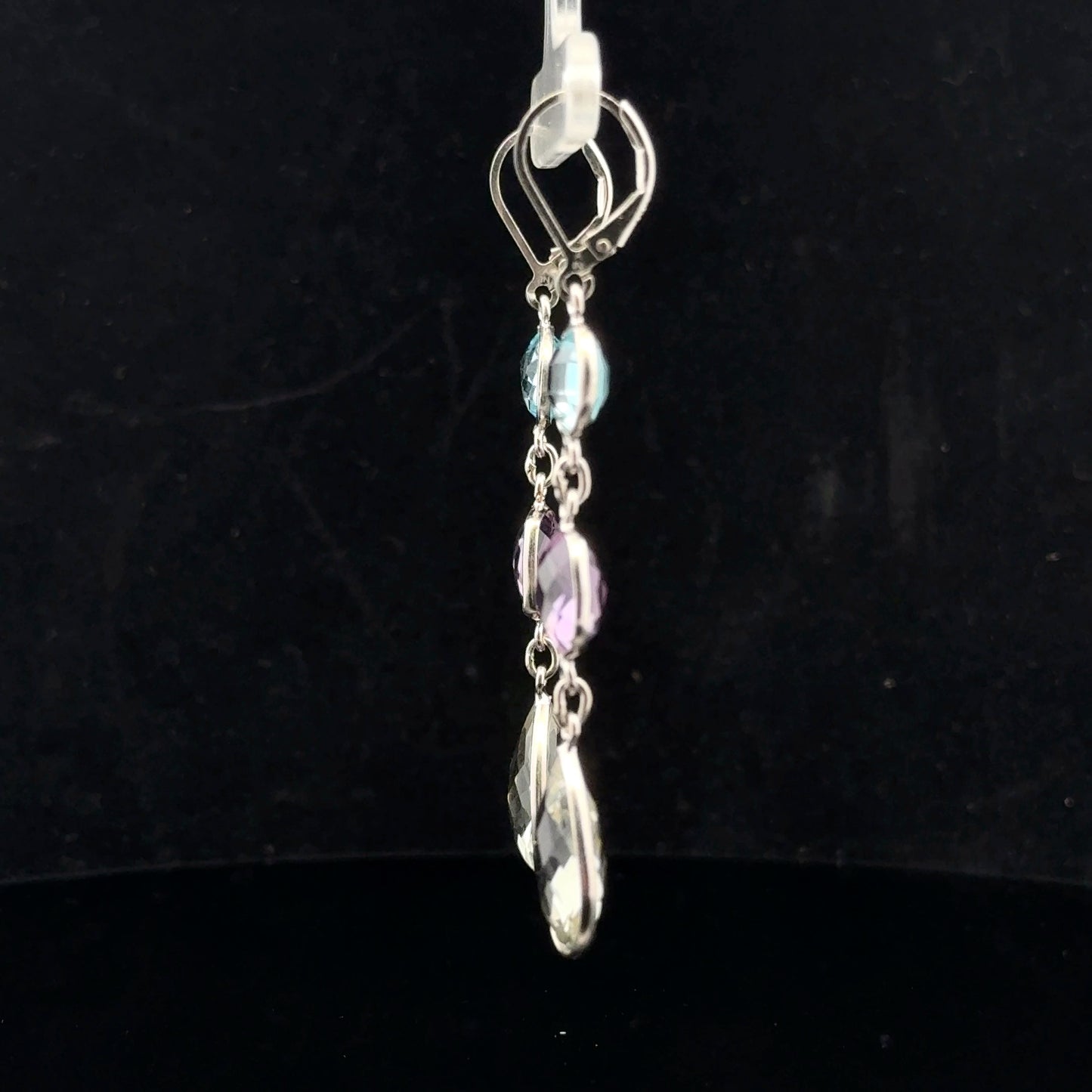 Drop Earring 19ctw. - 925S - Topaz,Amet,Pras - 51017