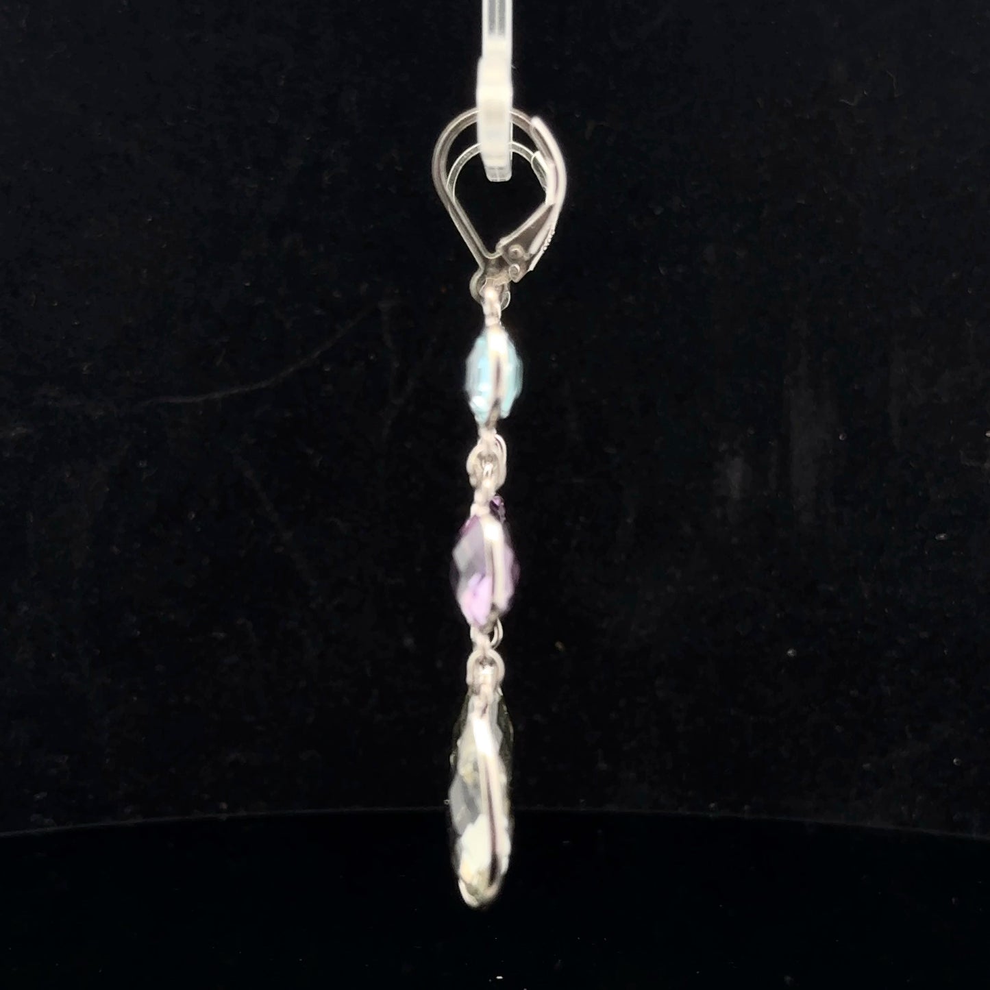 Drop Earring 19ctw. - 925S - Topaz,Amet,Pras - 51017