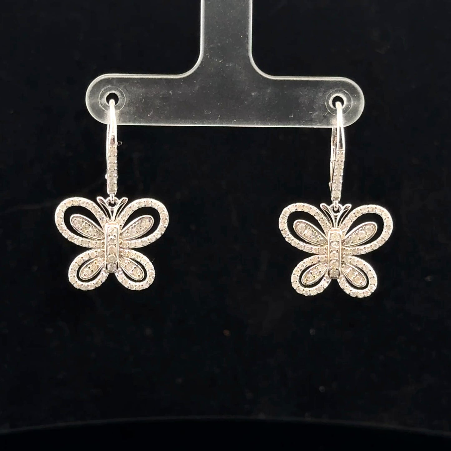 Butterfly Dangle 1.05ctw. H/I2. - 925S - Natural Diamond