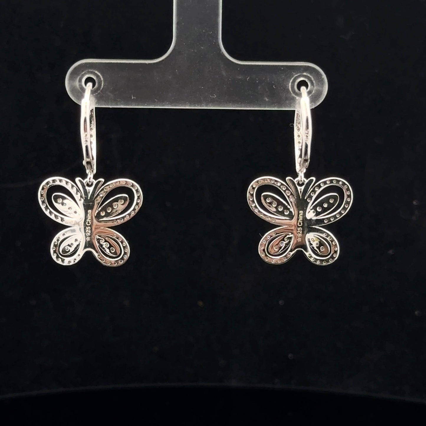 Butterfly Dangle 1.05ctw. H/I2. - 925S - Natural Diamond