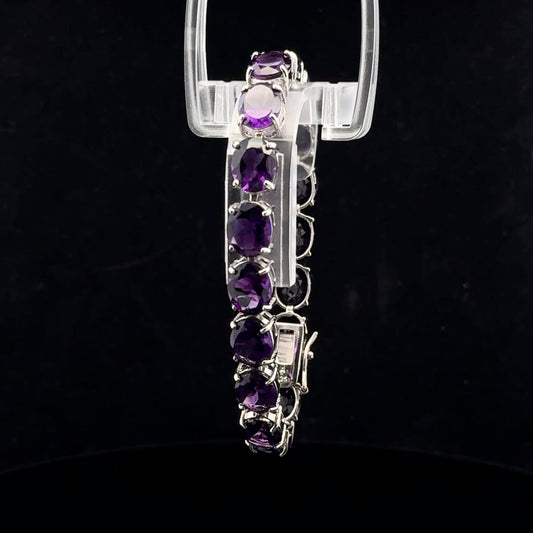 Bracelet 18cm 50ctw. 10x8mm - 925S - Amethyst - 51027