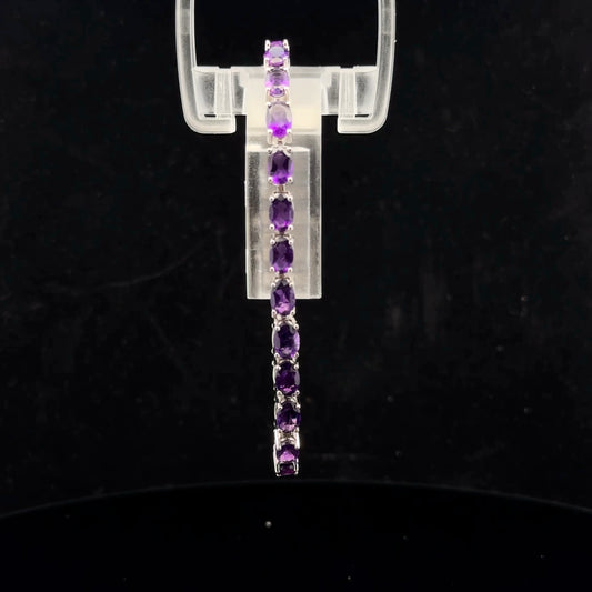Tennis Bracelet 6x4mm Oval - 925S - Amethyst - 51026