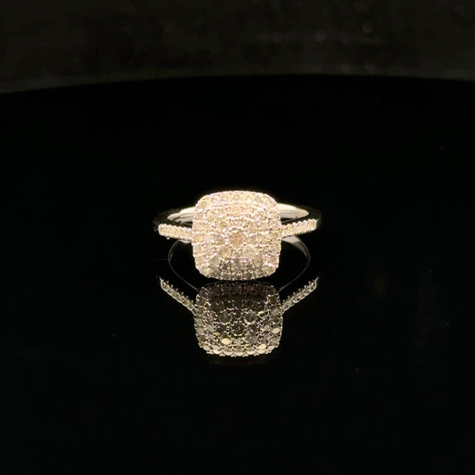 Square Halo 0.50ctw. H/I2. - 10KW - Natural Diamond