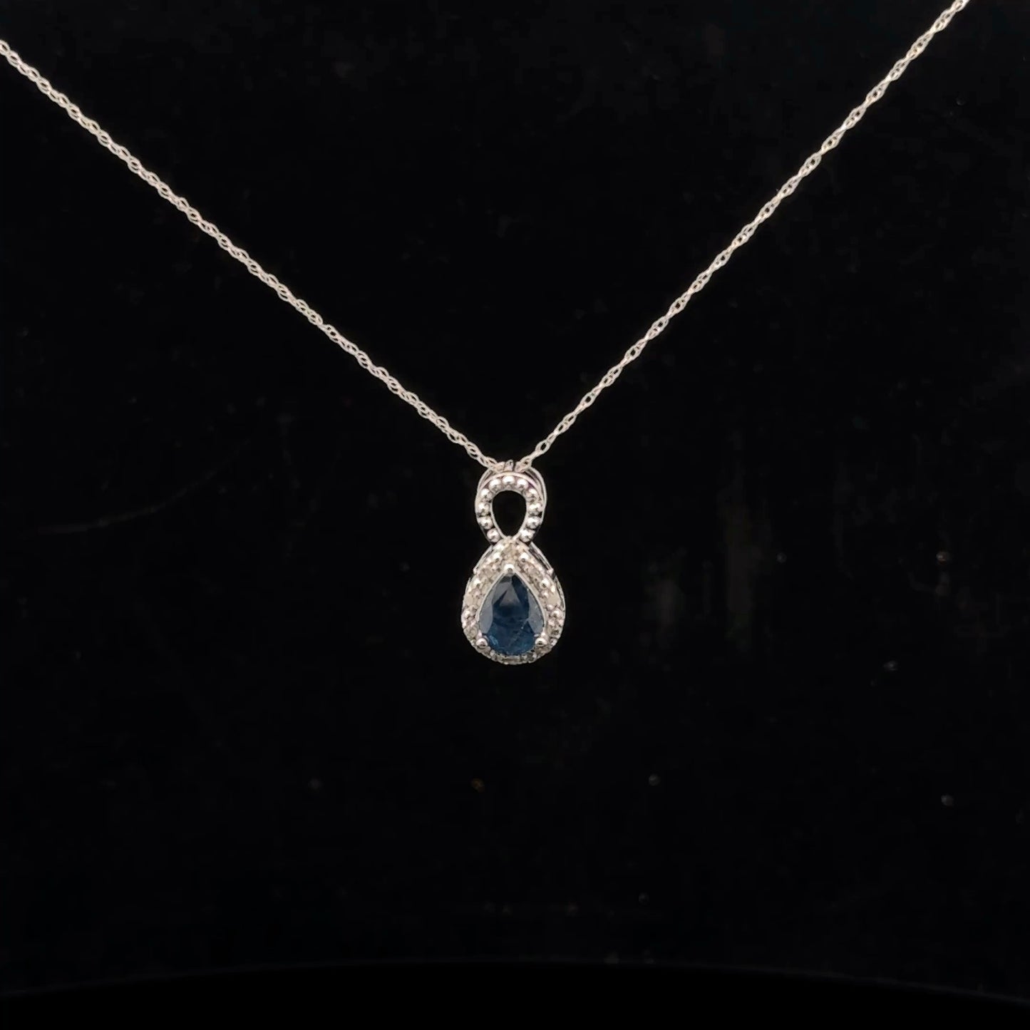 Pear Halo 1ct. 0.08ctw. - 10KW - Natural Sapphire - 51045