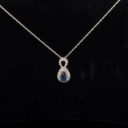 Pear Halo 1ct. 0.08ctw. - 10KW - Natural Sapphire - 51045
