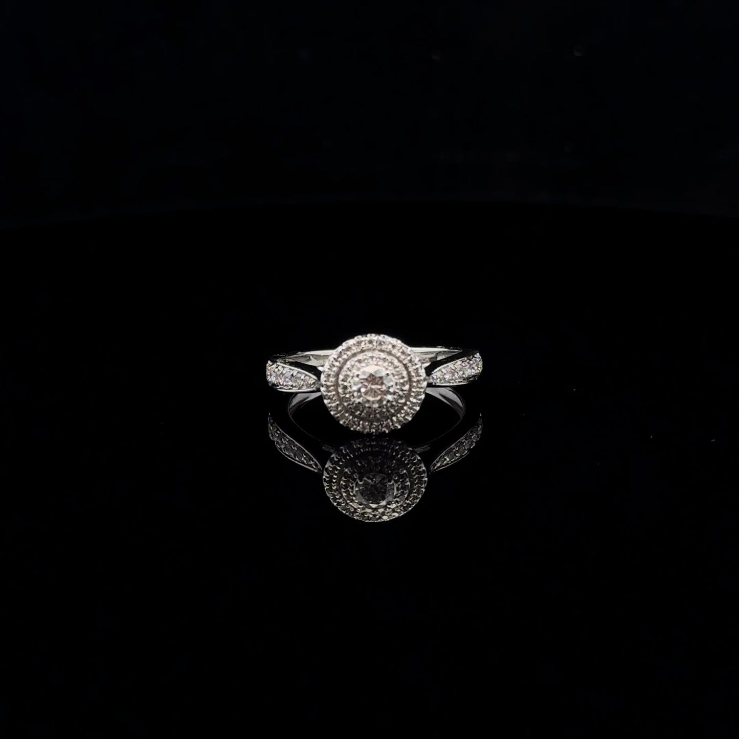 0.50ctw 0.20ct G/SI2 #7 Double halo - 10KW - Natural Diamond - 51062