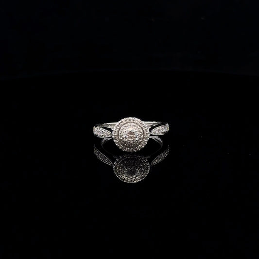 0.50ctw 0.20ct G/SI2 #7 Double halo - 10KW - Natural Diamond - 51062