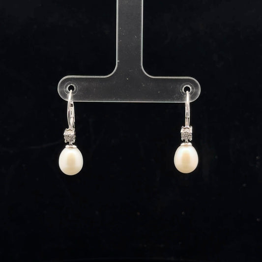 Pear Leverback 10x7.5mm - 925S - Pearl - 51057