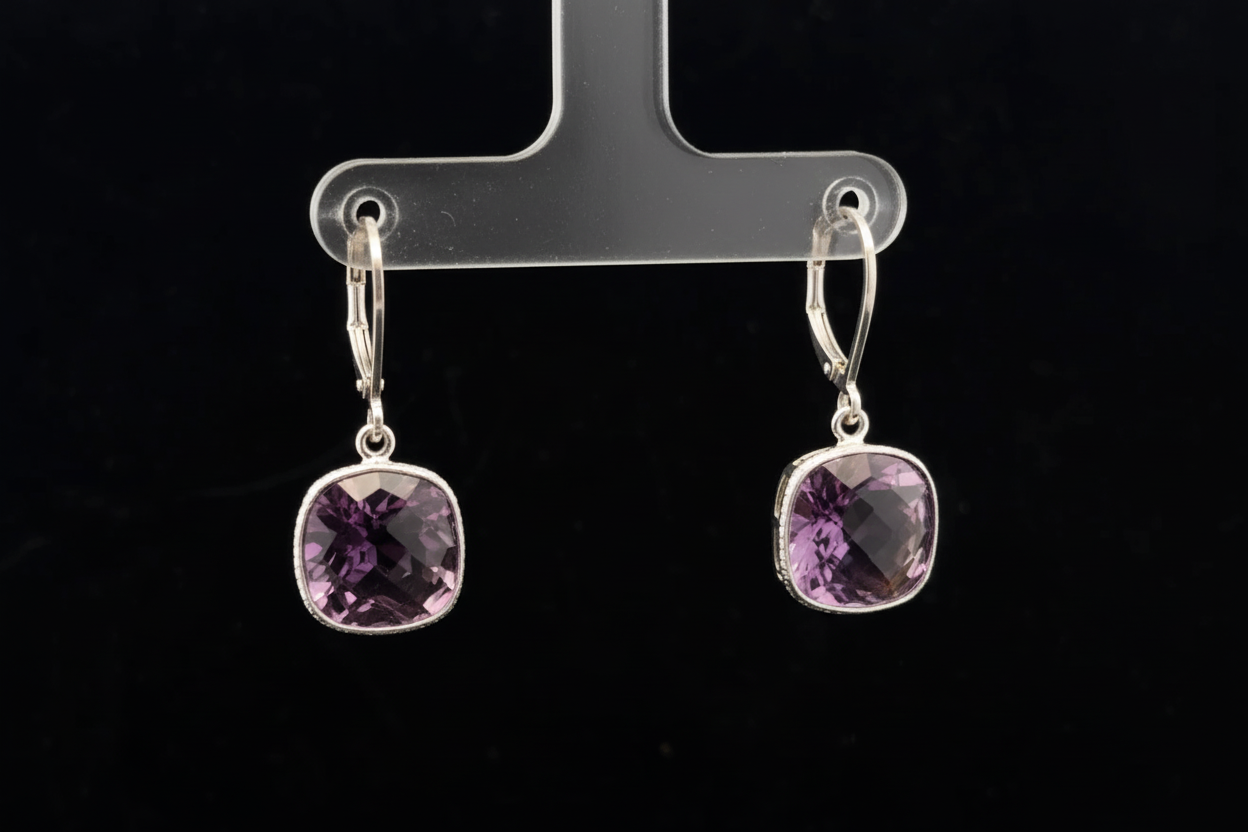 Leverback 12ctw. - 925S - Amethyst - 51055