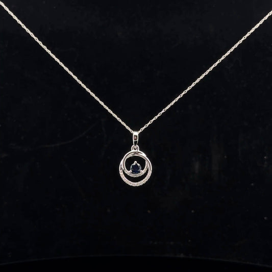 Double Circle 0.25ct. 0.10ctw. - 10KW - Natural Sapphire - 51043