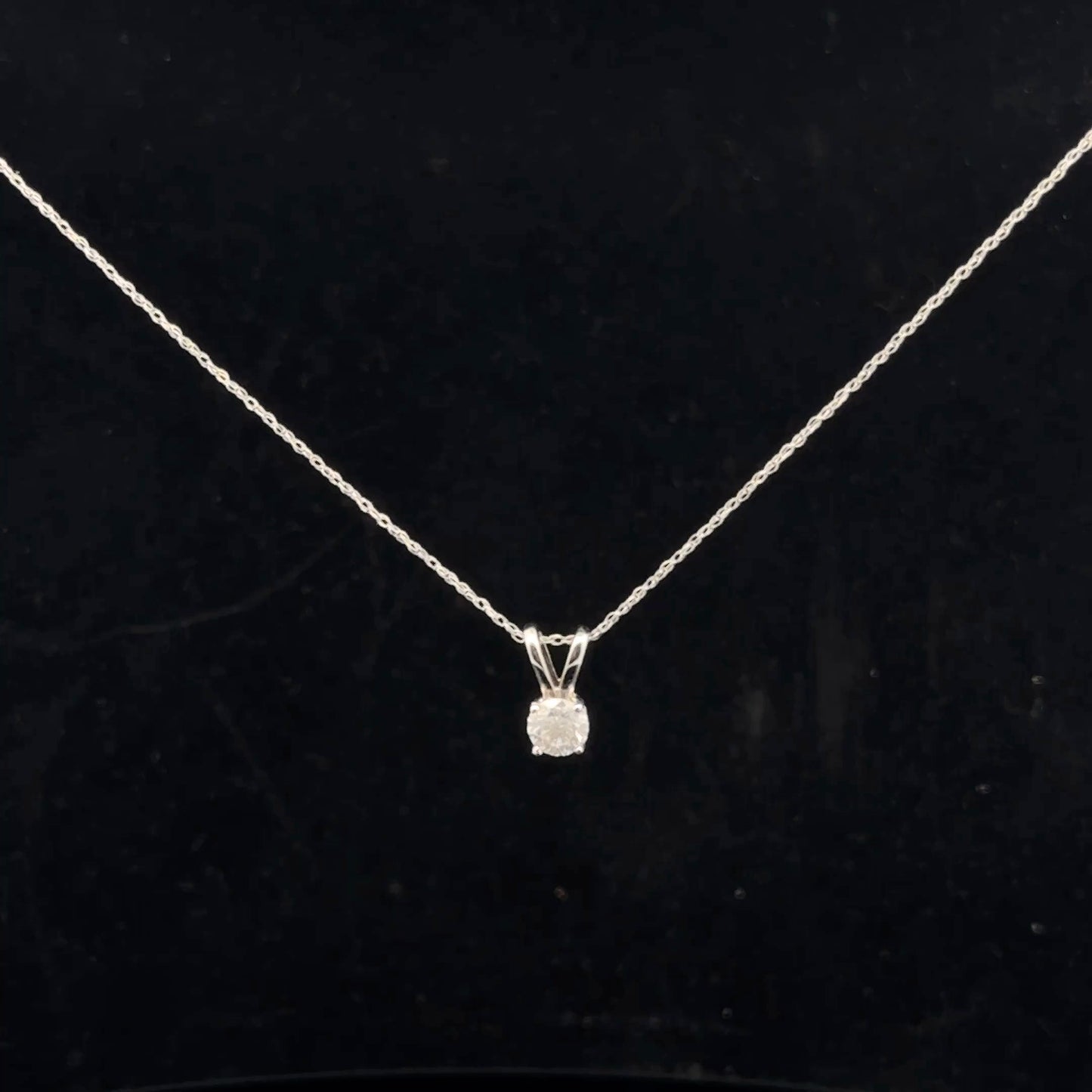 Solitaire Necklace 0.15ct. H/I1 - 10KW - Natural Diamond