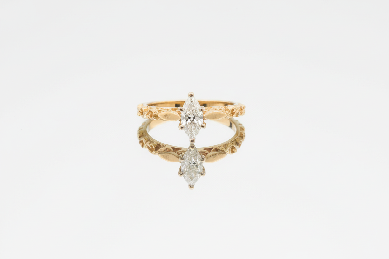 Marquise Vintage 0.55ct G/I1 - 14KY - Natural Diamond - 52013