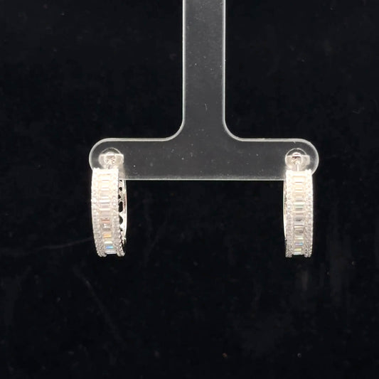 Baguette Hoops 0.42ctw D/VVS1 - S925 - Moissanite - 52022