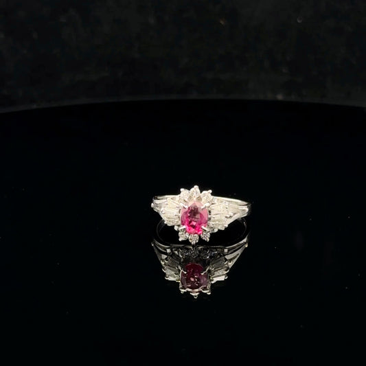 0.86ct Ruby 0.35ctw Diamond - PLAT900 - Natural - 52026