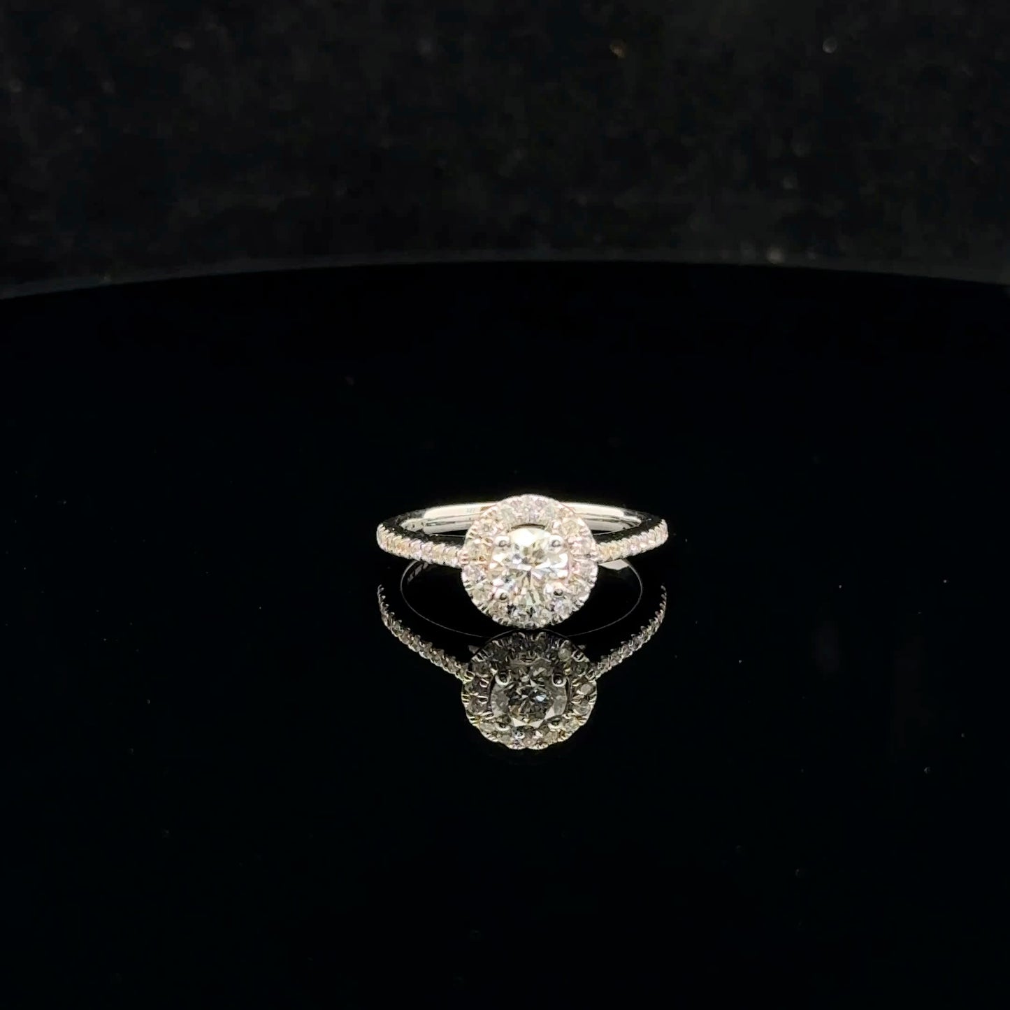 Round Halo 1ctw 0.5ct G/SI2 - 14KW - Natural Diamond - 52027