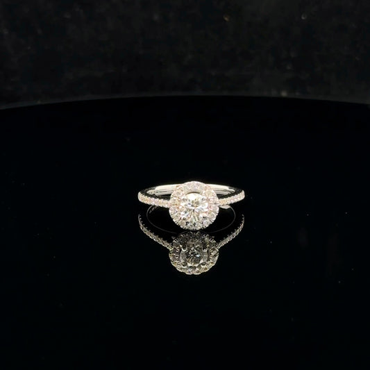 Round Halo 1ctw 0.5ct G/SI2 - 14KW - Natural Diamond - 52027