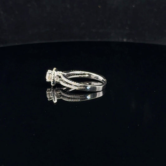 Split Band Halo 0.75ctw 0.38ct G/SI2 - 14KW - Natural Diamond - 52031