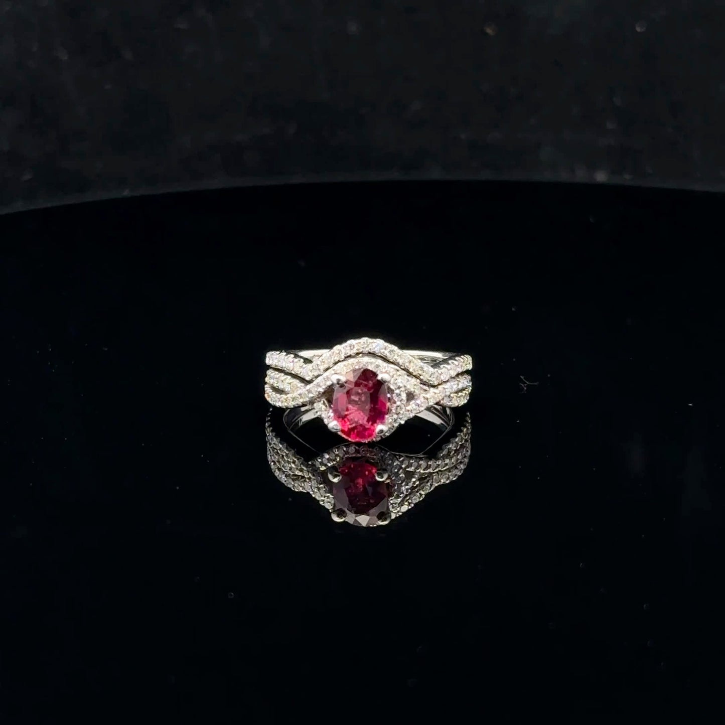 0.95ct Rubel Tourmaline 0.75ctw Diamond - 14KW - Natural - 52025
