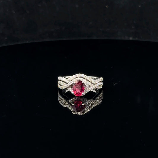 0.95ct Rubel Tourmaline 0.75ctw Diamond - 14KW - Natural - 52025