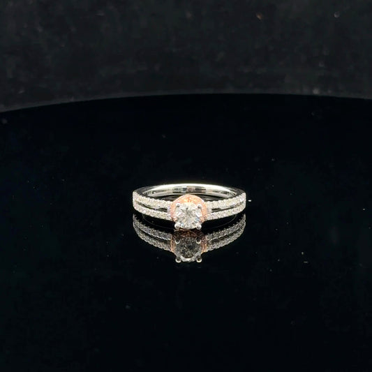 Rose Gold Wrap 0.88ctw 0.5ct F/SI2 - 14KW - Natural Diamond - 52036