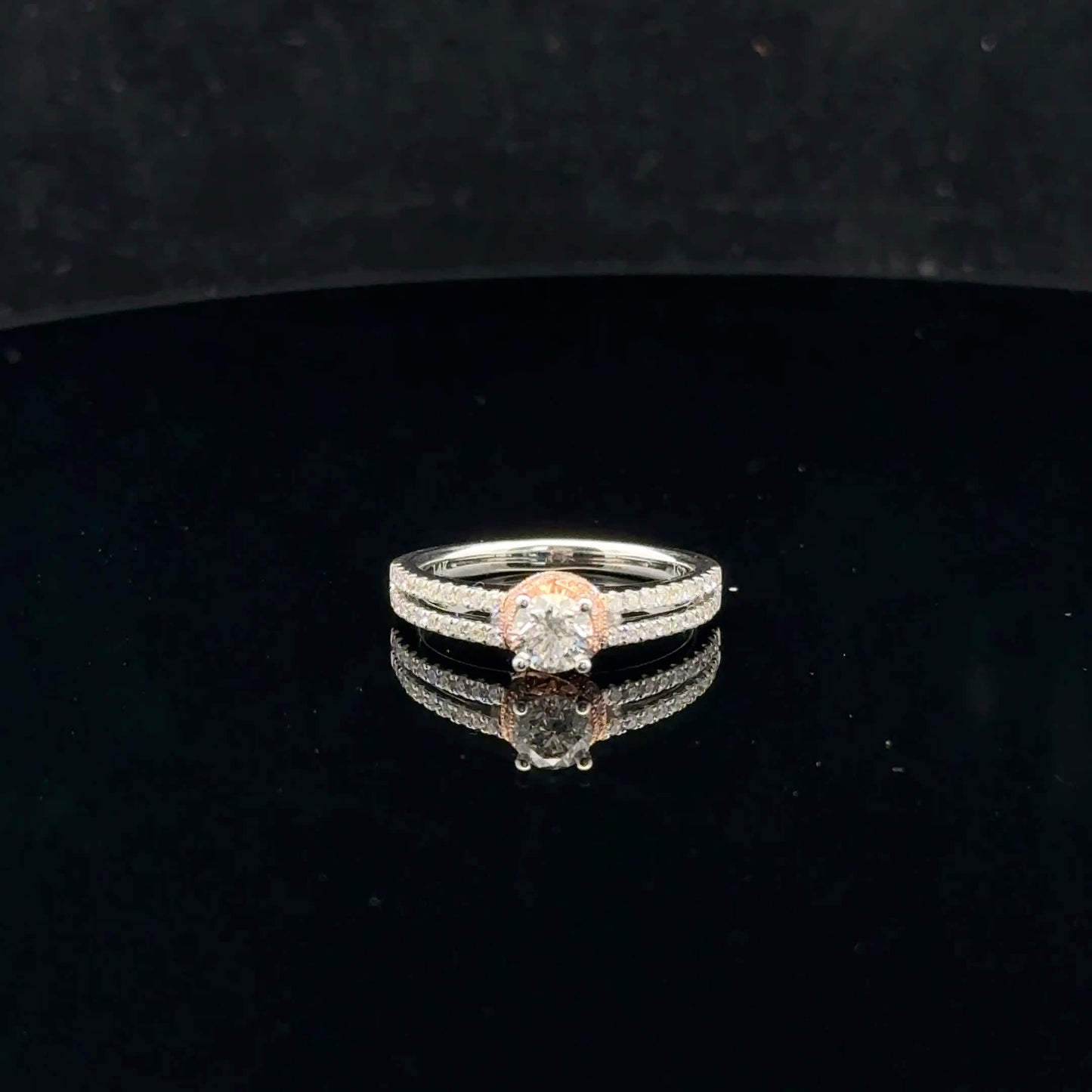 Rose Gold Wrap 0.88ctw 0.5ct F/SI2 - 14KW - Natural Diamond - 52036