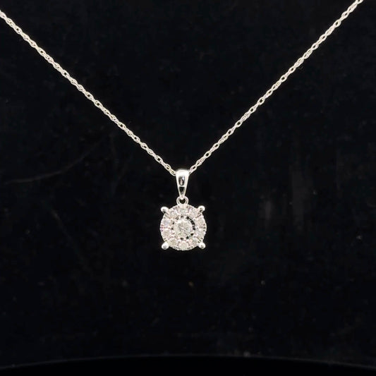 Halo Pendant 0.50ctw H/I - 14KW - Natural Diamond - 52039
