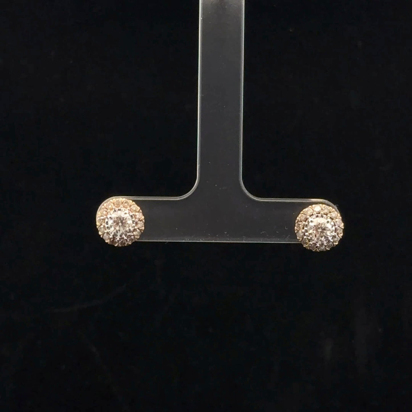 Halo Studs 1.00ctw G/SI2 - 10KY - Natural Diamond - 52045