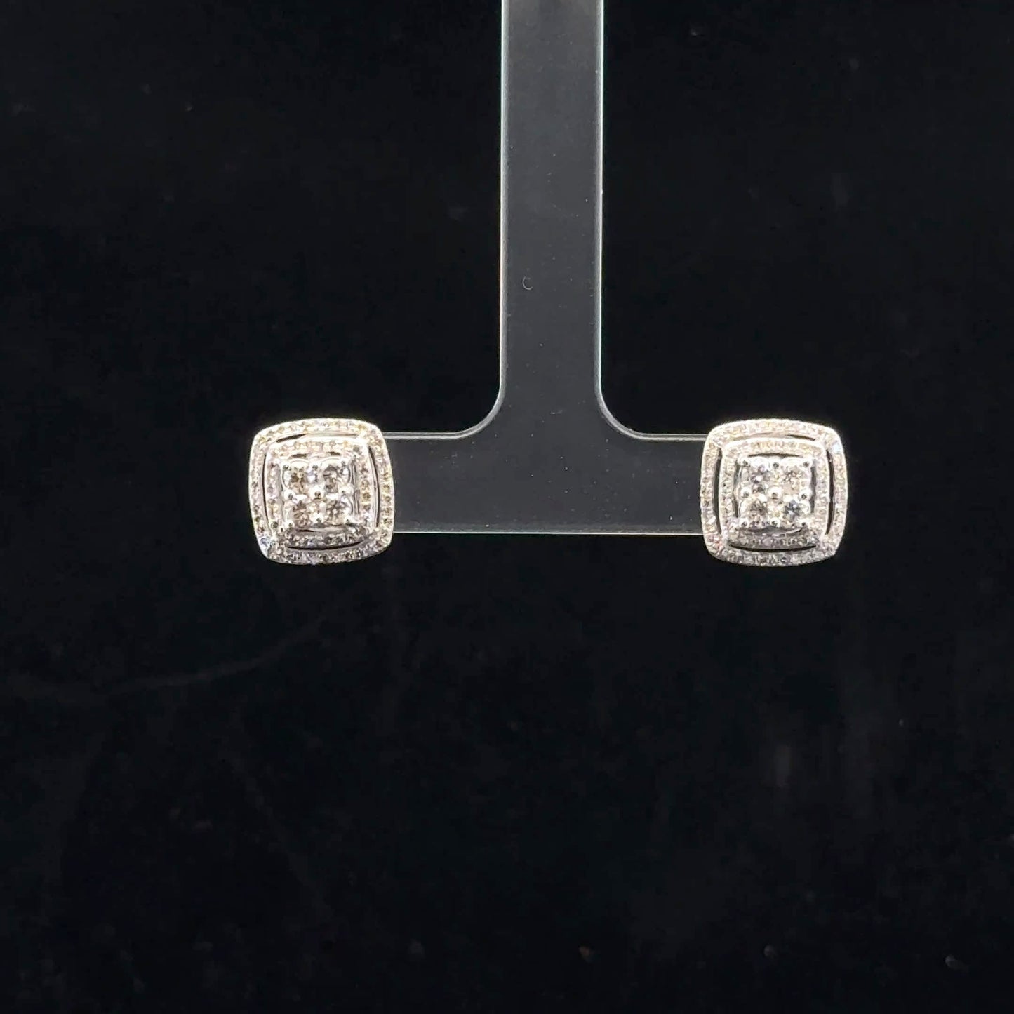 Square halo 1.5ctw F/SI2 - 10KW - Natural Diamond - 52058
