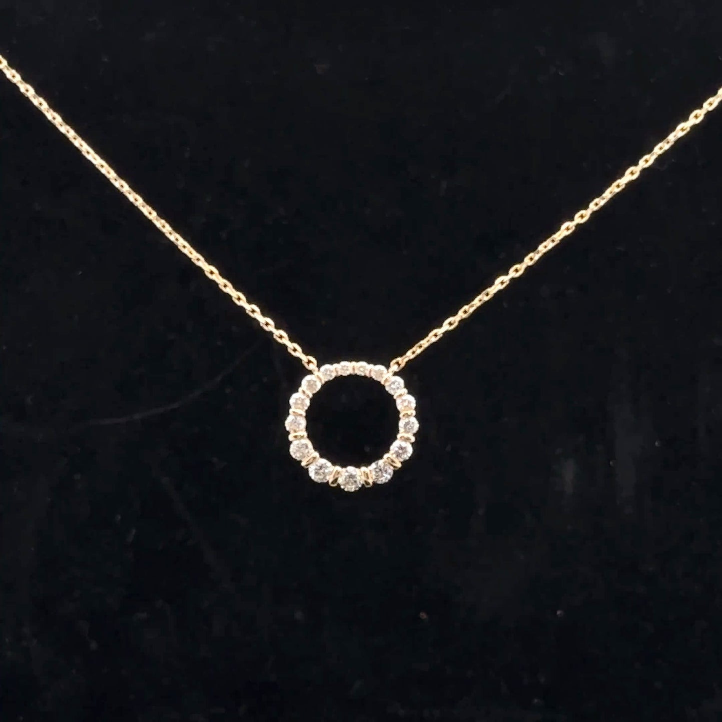 0.50ctw F/SI1 Circle Pendant - 10KY - Natural Diamond - 52066