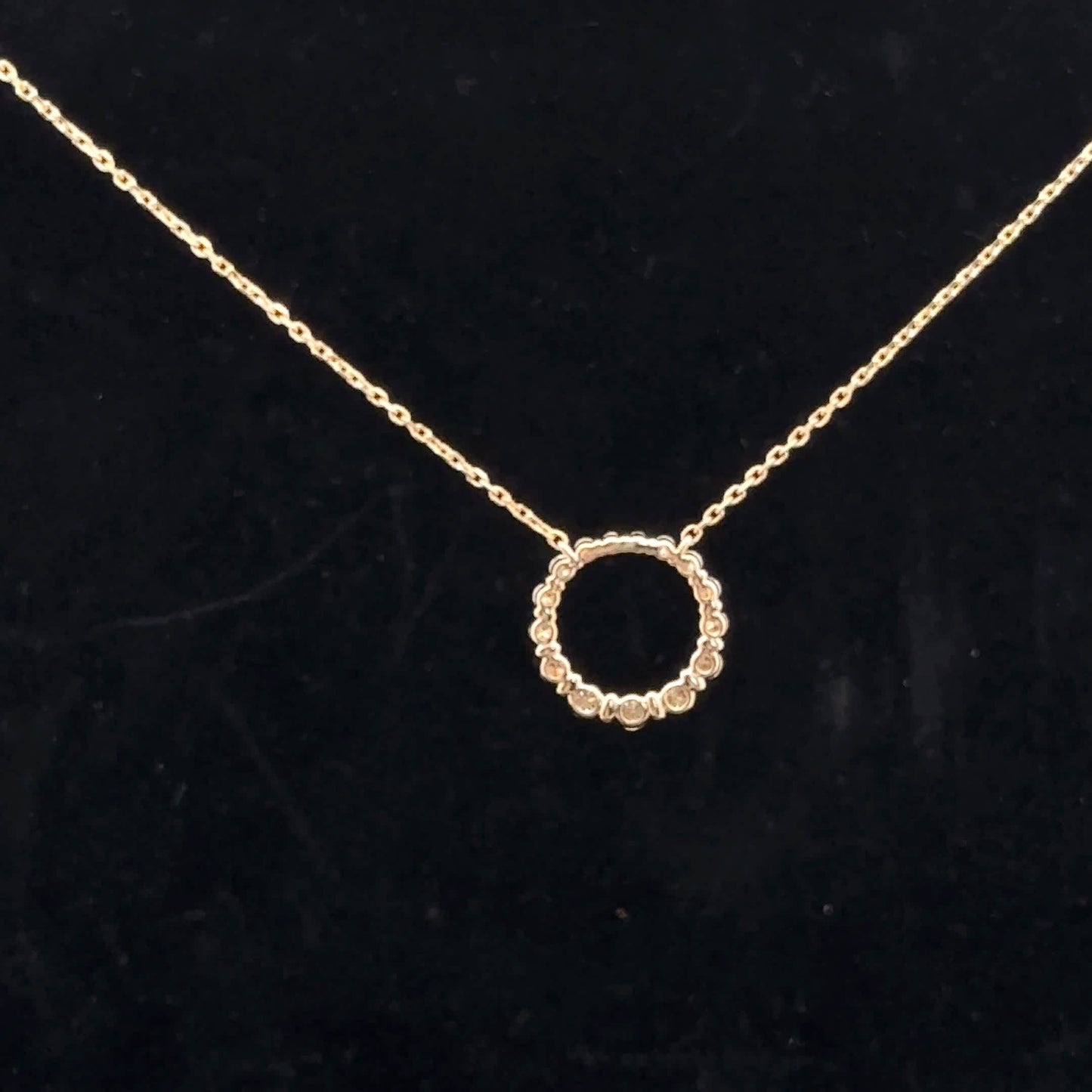 0.50ctw F/SI1 Circle Pendant - 10KY - Natural Diamond - 52066