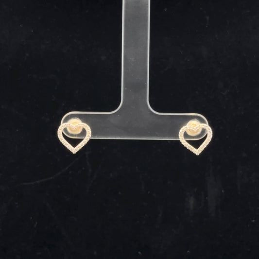 Heart Studs 0.15ctw H/I1 - 10KY - Natural Diamond - 52068