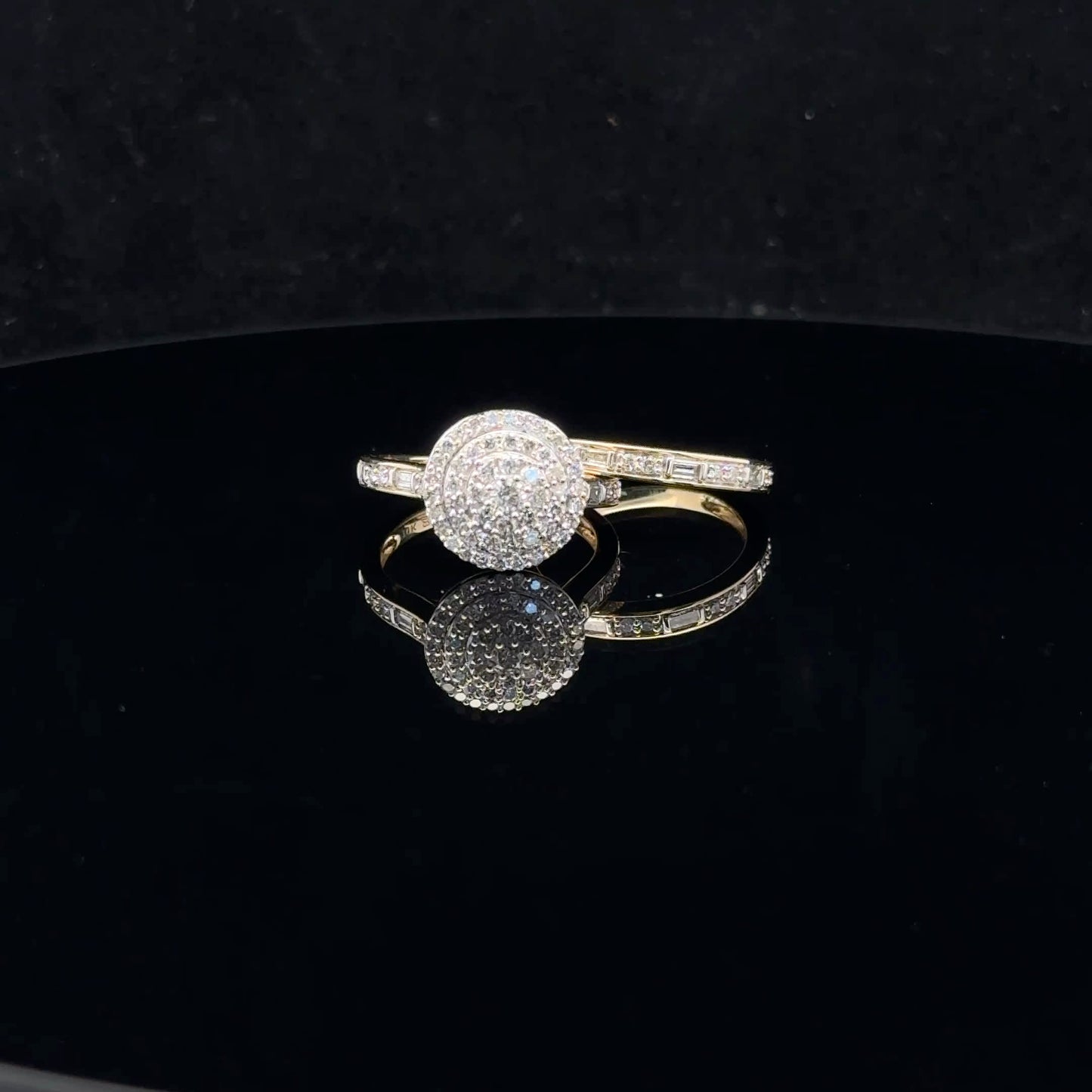 Round Bridal Set 1ctw G/SI2 - 10KY - Natural Diamond - 52073