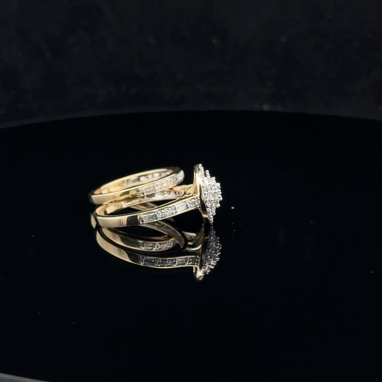 Round Bridal Set 1ctw G/SI2 - 10KY - Natural Diamond - 52073