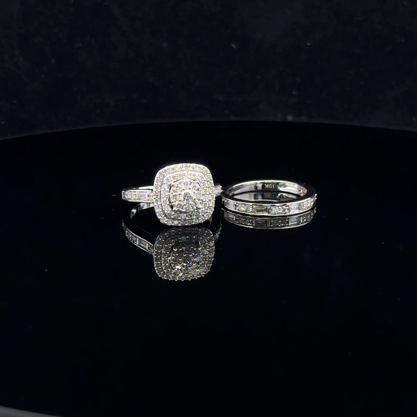Square Bridal Set 1ctw G/SI2 - 10KW - Natural Diamond - 52072