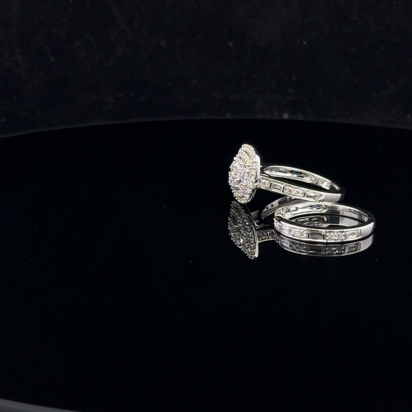 Square Bridal Set 1ctw G/SI2 - 10KW - Natural Diamond - 52072