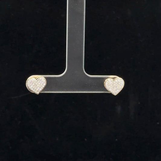 Heart Studs 0.25ctw G/I1 - 10KY - Natural Diamond - 52081